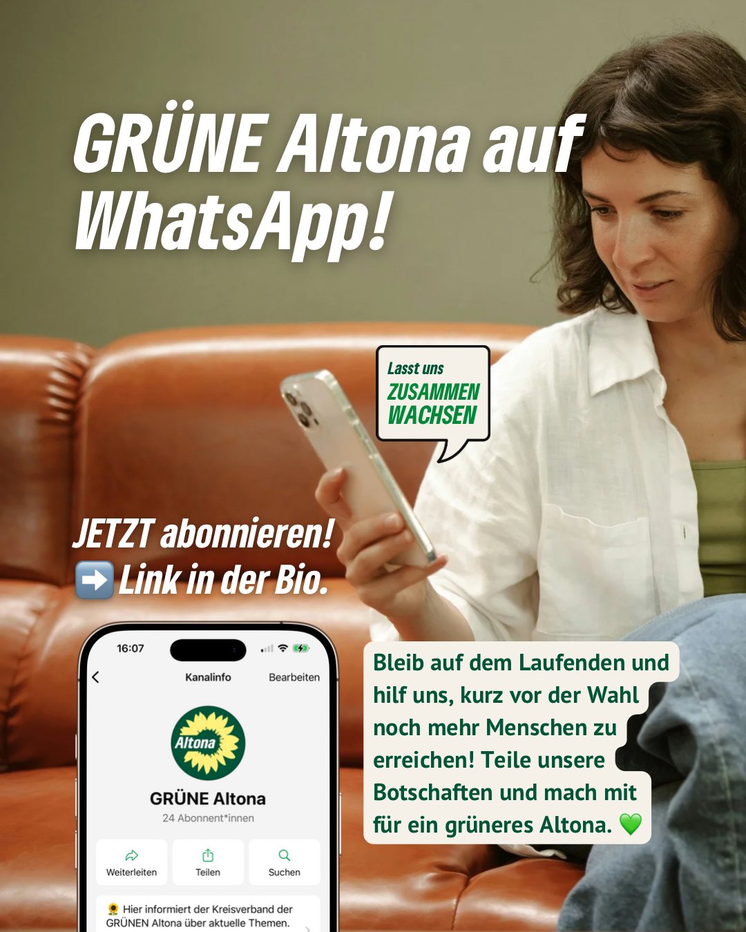 GRÜNE Atona sind auf Whatsapp!